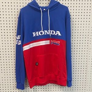HRC Men's Blue and Red Hoodie Sweater